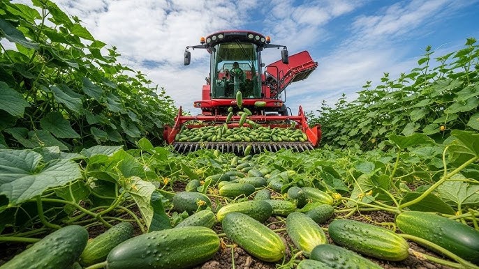 Fresh Harvested Organic Cucumbers
